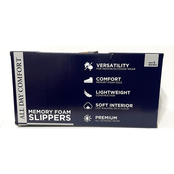 Haggar Mens Microsuede Fleece Brown Memory Foam Slippers Slip On Loafer L 9.5/10 - Picture 5 of 5